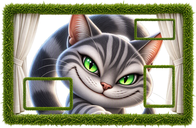 Cheshie, la mascota, en la ilustración de CheshireKat HedgeBox